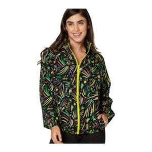 Zumba Wear Transform Zip-Up Jacket in Bold Black Multicolor Print Athleisure, S